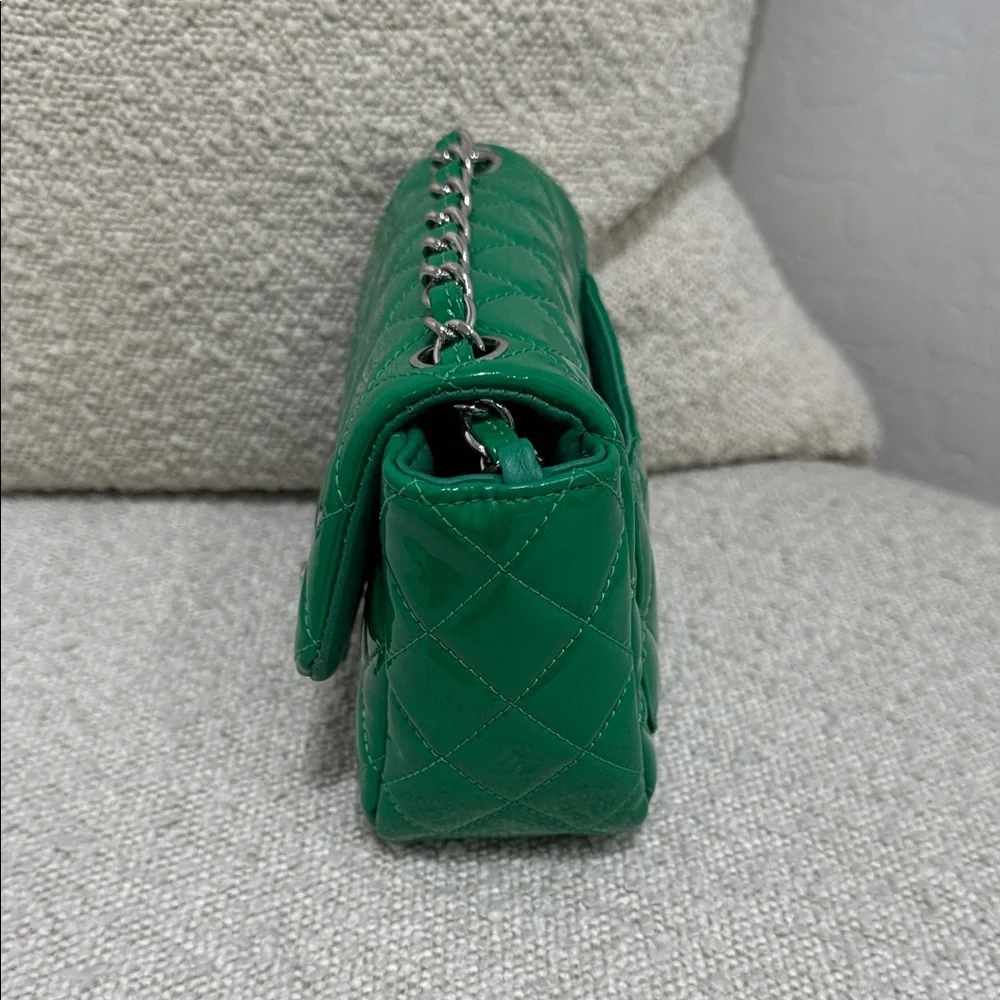 Chanel Green Quilted Mini Square Flap Bag - Picture 2 of 8